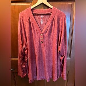 St. John's Bay Maroon Long Sleeve Top